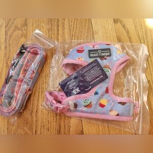 New Pink & Purple Cupcake Beast & Buckle Harness & Leash Size XS